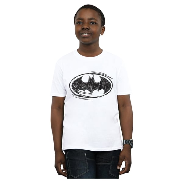 DC Comics Boys Batman Sketch Logo T-Shirt
