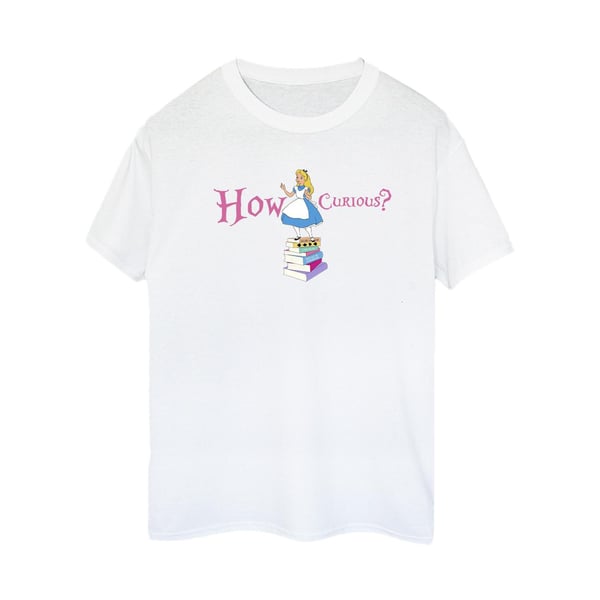 Disney Womens/Ladies Alice In Wonderland How Curious Cotton Boyfriend T-Shirt