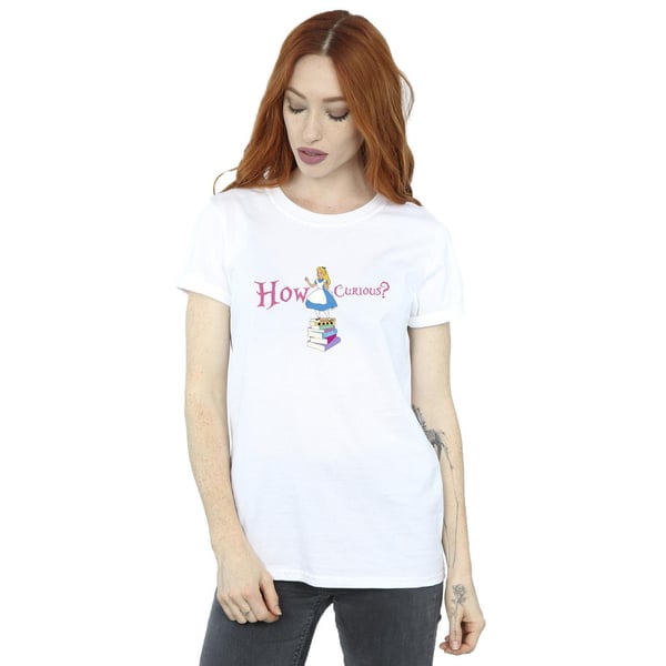 Disney Womens/Ladies Alice In Wonderland How Curious Cotton Boyfriend T-Shirt
