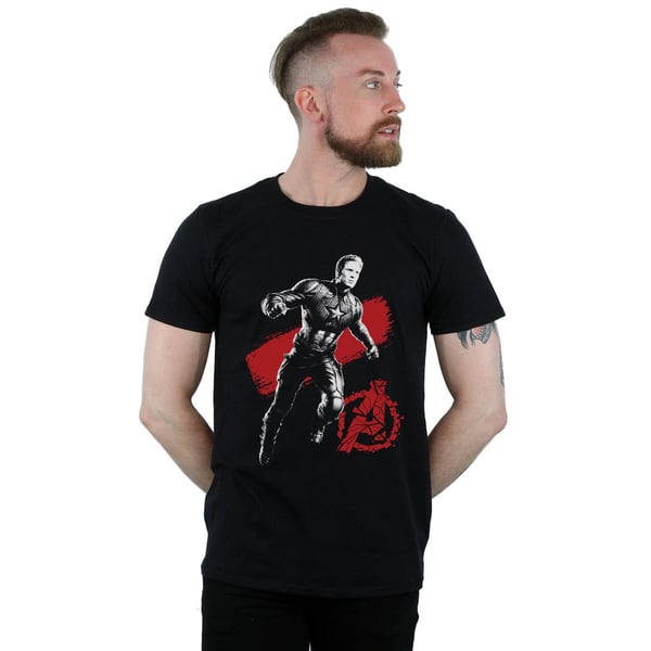 Marvel Mens Avengers Endgame Mono Captain America T-paita
