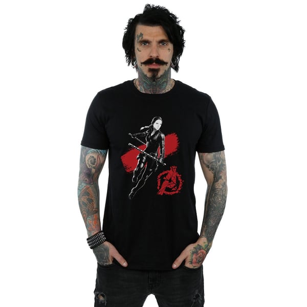 Marvel Mens Avengers Endgame Mono Black Widow T-paita