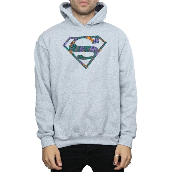 DC Comics Mens Superman Floral Logo 1 Hoodie