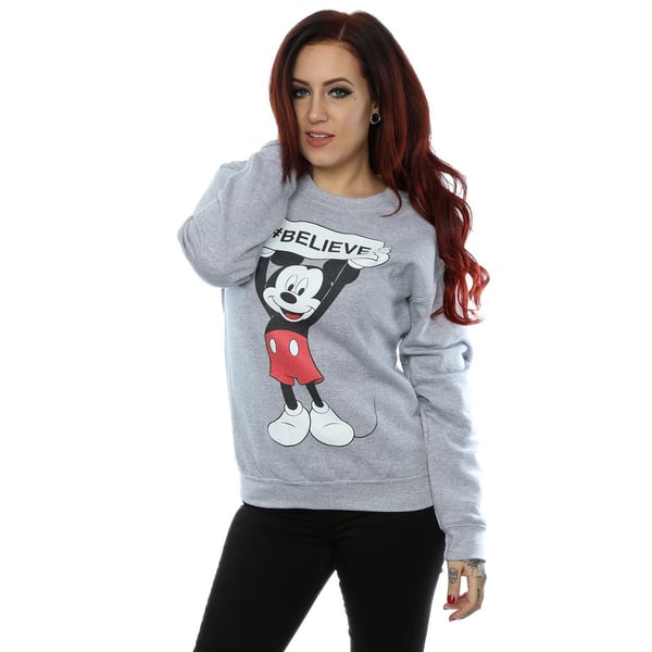 Disney Womens/Ladies Mickey Mouse Believe Sweatshirt