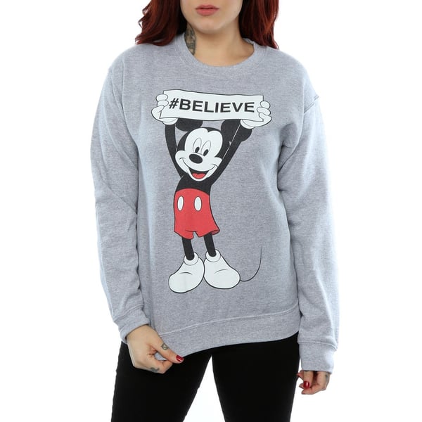 Disney Womens/Ladies Mickey Mouse Believe Sweatshirt