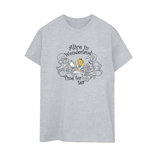 Disney Womens/Ladies Alice In Wonderland Time For Tea Cotton Boyfriend T-Shirt