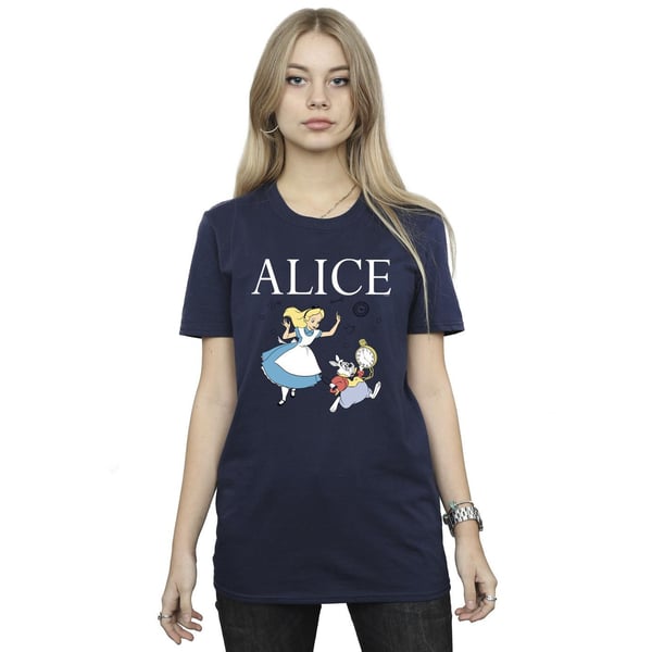 Disney Womens/Ladies Alice In Wonderland Follow The Rabbit Cotton Boyfriend T-Shirt