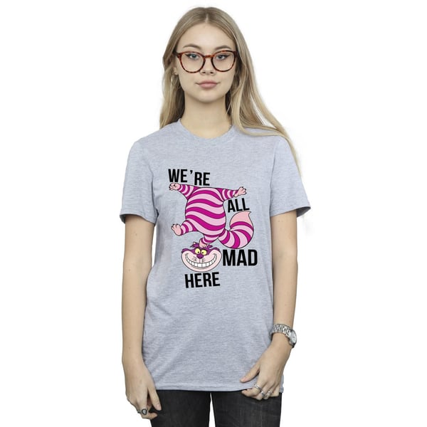 Disney Womens/Ladies Alice In Wonderland All Mad Here Cotton Boyfriend T-Shirt