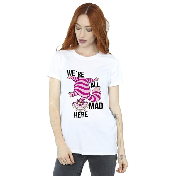 Disney Womens/Ladies Alice In Wonderland All Mad Here Cotton Boyfriend T-Shirt