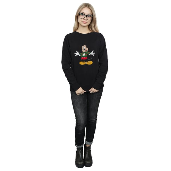 Disney Womens/Ladies Mickey Mouse Christmas Jumper Sweatshirt