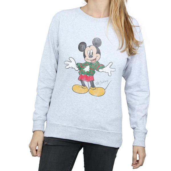 Disney Womens/Ladies Mickey Mouse Christmas Jumper Sweatshirt