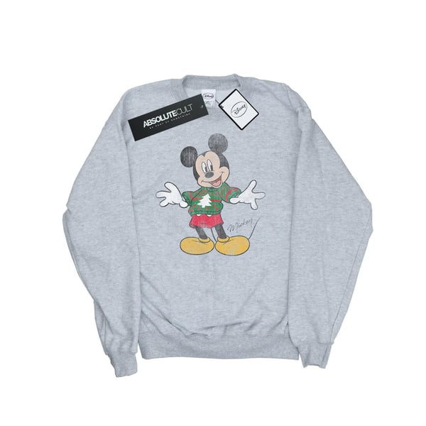 Disney Womens/Ladies Mickey Mouse Christmas Jumper Sweatshirt