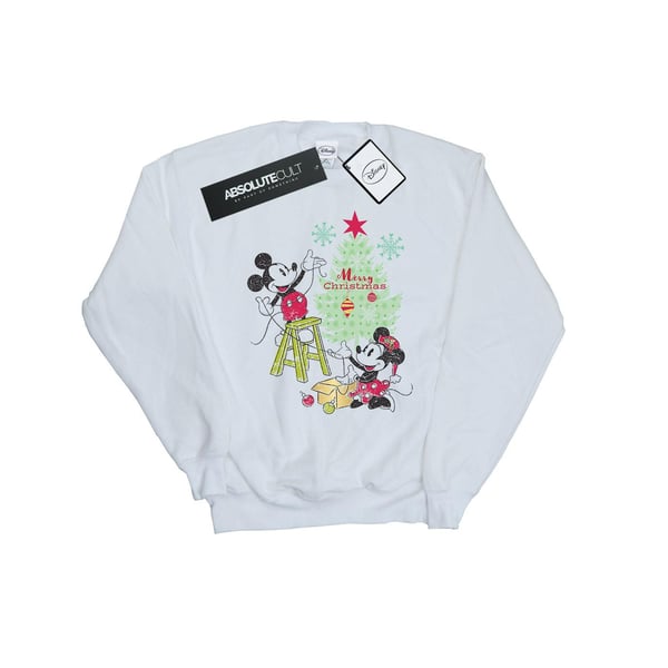 Disney Womens/Ladies Mickey And Minnie Christmas Tree Sweatshirt
