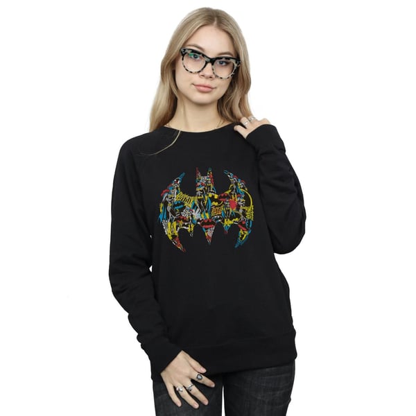 DC Comics Womens/Ladies Batman Batgirl Logo Collage Sweatshirt