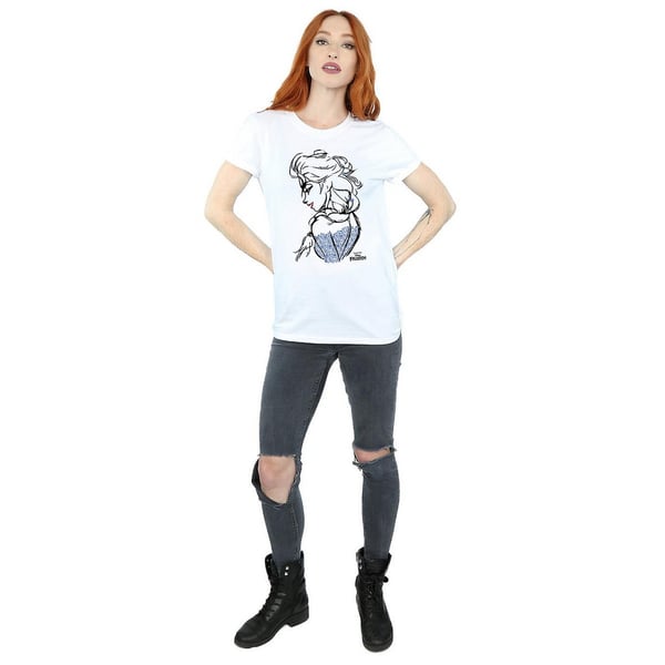 Frozen Womens/Ladies Elsa Sketch Cotton Boyfriend T-Shirt