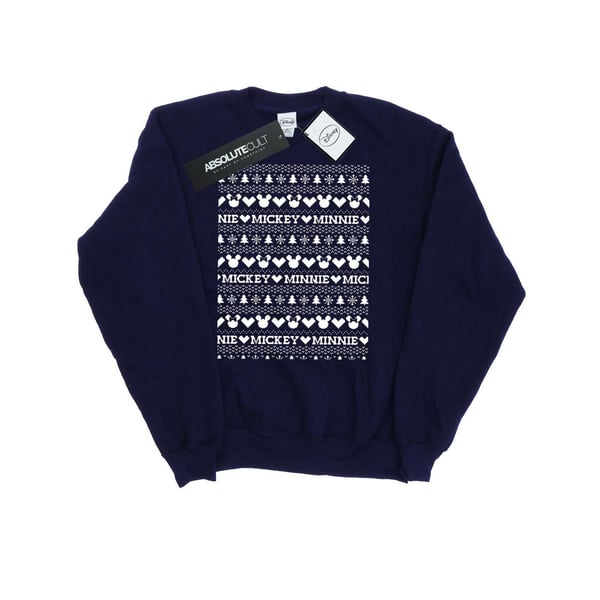 Disney Womens/Ladies Mickey And Minnie Christmas Fair Isle Sweatshirt