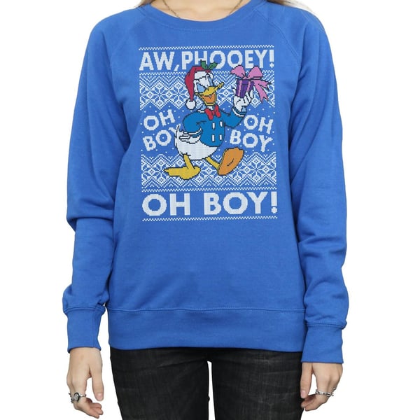 Disney Womens/Ladies Donald Duck Christmas Fair Isle Sweatshirt