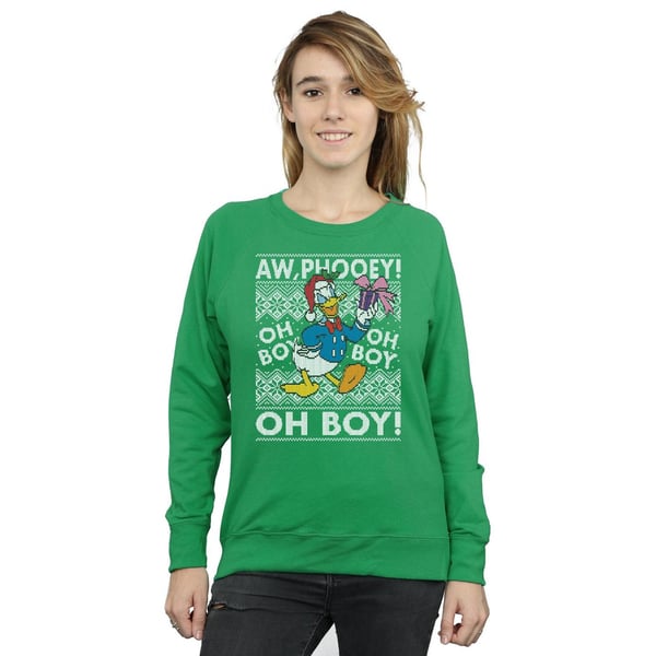 Disney Womens/Ladies Donald Duck Christmas Fair Isle Sweatshirt