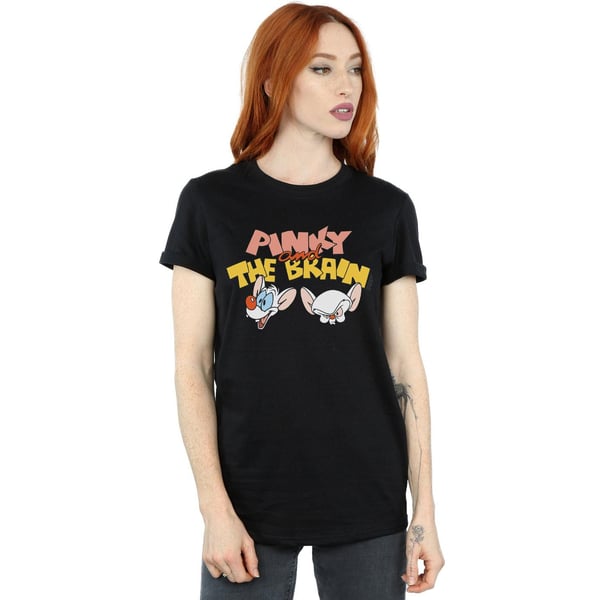 Animaniacs Womens/Ladies Pinky And The Brain Heads Cotton Boyfriend T-Shirt
