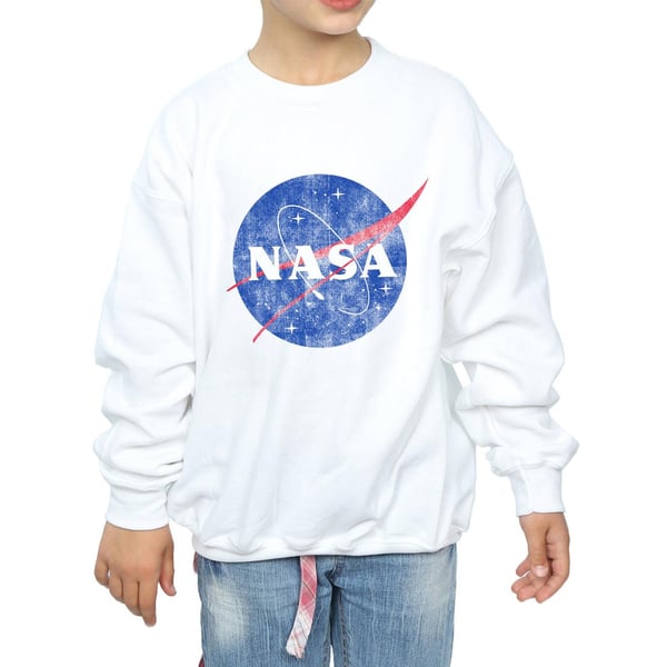 NASA Flickor Distressed Logotyp Bomullströja