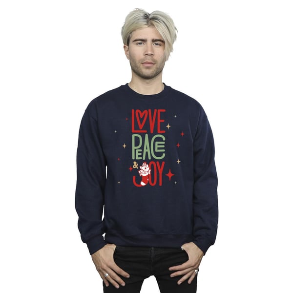 Disney Mens The Aristocats Marie Love Peace Joy Sweatshirt