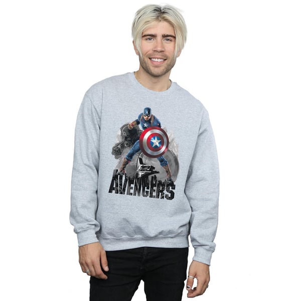 Marvel Mens Captain America Action Pose Sweatshirt