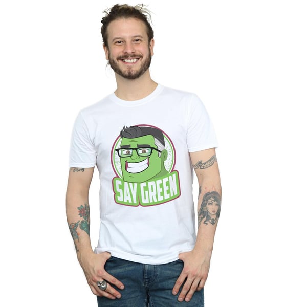 Marvel Mens Avengers Endgame Hulk Say Green T-paita
