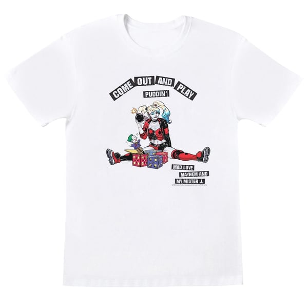 DC Comics Girls Harley Quinn Come Out And Play Cotton T-Shirt