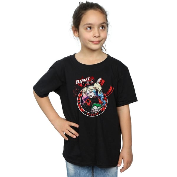 DC Comics Girls Harley Quinn Joker Patch Cotton T-Shirt
