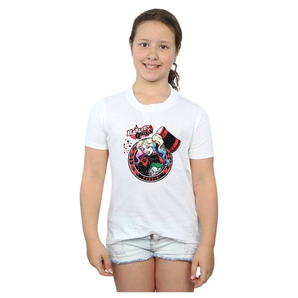DC Comics Girls Harley Quinn Joker Patch Cotton T-Shirt