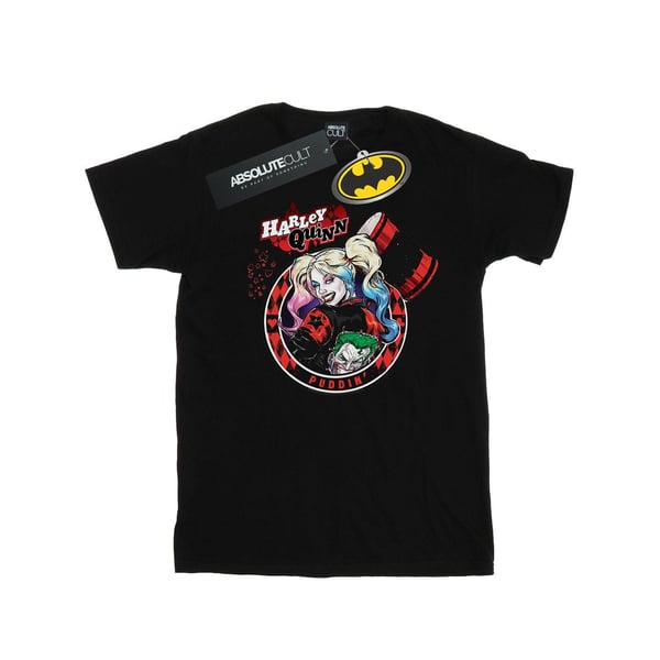 DC Comics Flickor Harley Quinn Joker Patch Bomulls T-Shirt