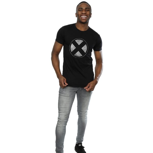 X-Men Mens Distressed Emblem Cotton T-Shirt