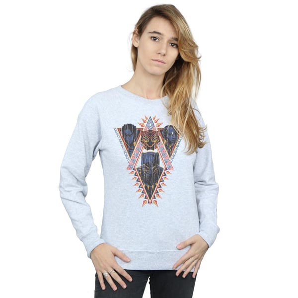 Marvel Womens/Ladies Black Panther Tribal Heads Sweatshirt
