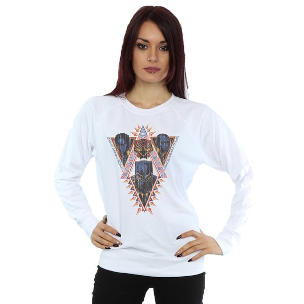 Marvel Womens/Ladies Black Panther Tribal Heads Sweatshirt