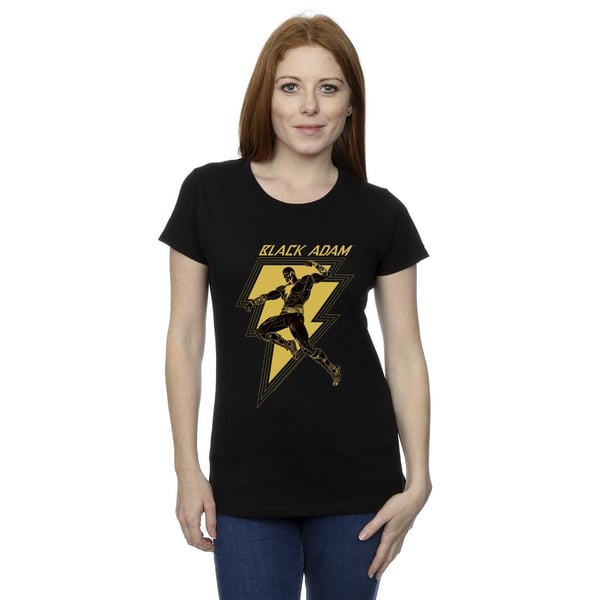 DC Comics Womens/Ladies Black Adam Golden Bolt Chest Cotton T-Shirt