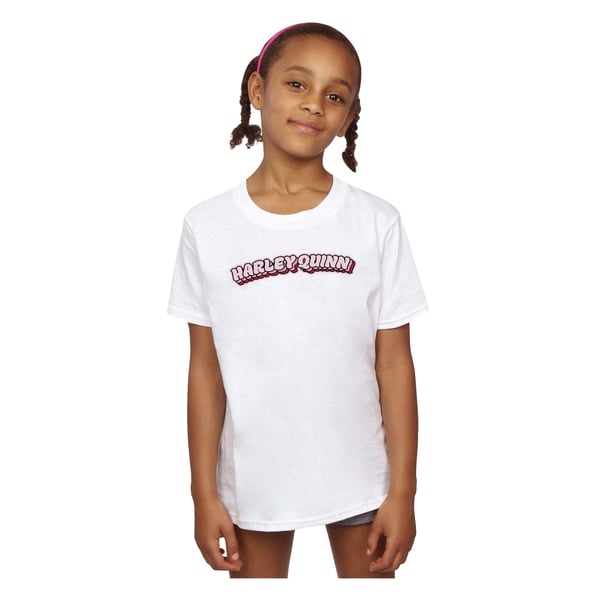 DC Comics Girls Batman Harley Quinn Logo Cotton T-Shirt