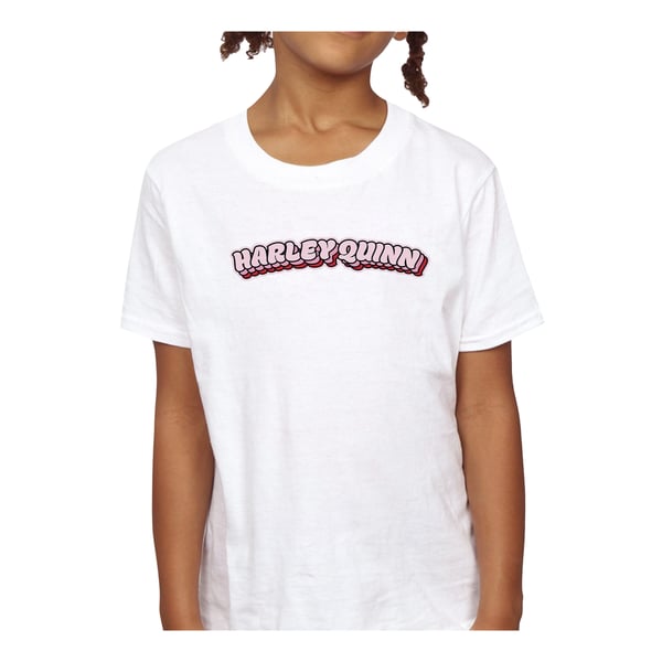 DC Comics Girls Batman Harley Quinn Logo Cotton T-Shirt