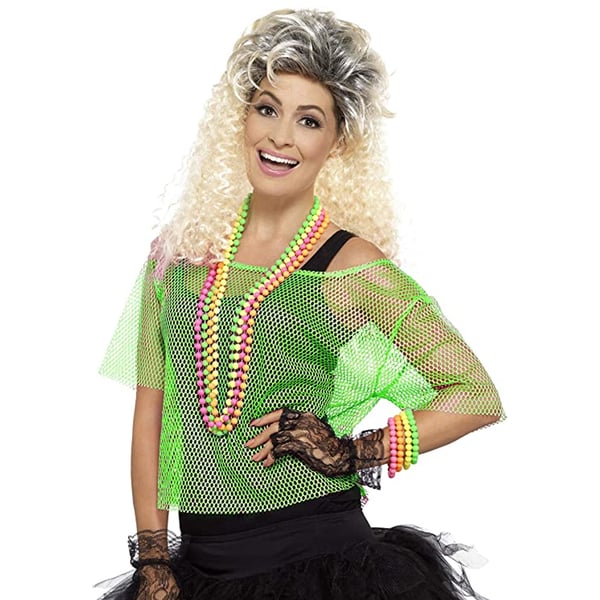 Bristol Novelty Dame/Damer 80s Mesh Top