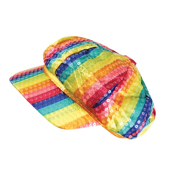 Bristol Novelty Unisex Adults Rainbow Sequin Cap