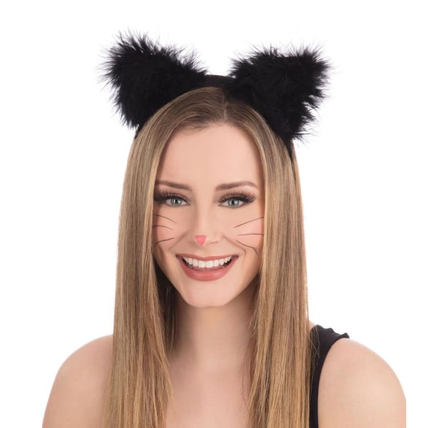 Bristol Novelty Unisex Adults Marabou Cat Ears On Headband