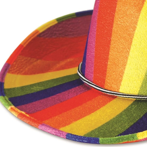 Bristol Novelty Unisex Adults Rainbow Cowboy Hat