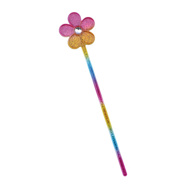 Bristol Novelty Childrens/Kids Glitter Rainbow Flower Wand