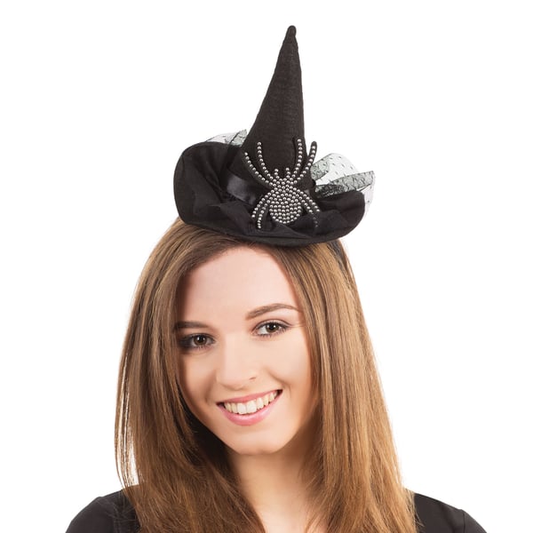 Bristol Novelty Dame Diamante Spider Witch Hat med diamanter