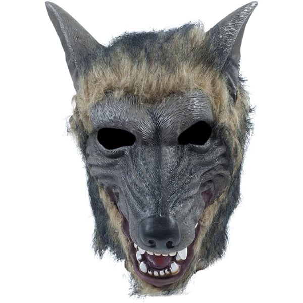 Bristol Novelty Unisex Adults Brindle Effect Wolf Mask