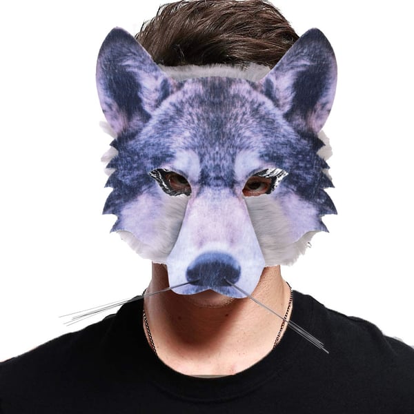 Bristol Novelty Unisex Adults Realistic Wolf Face Faux Fur Mask
