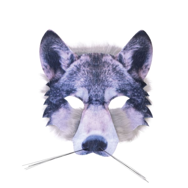 Bristol Novelty Unisex Adults Realistic Wolf Face Faux Fur Mask