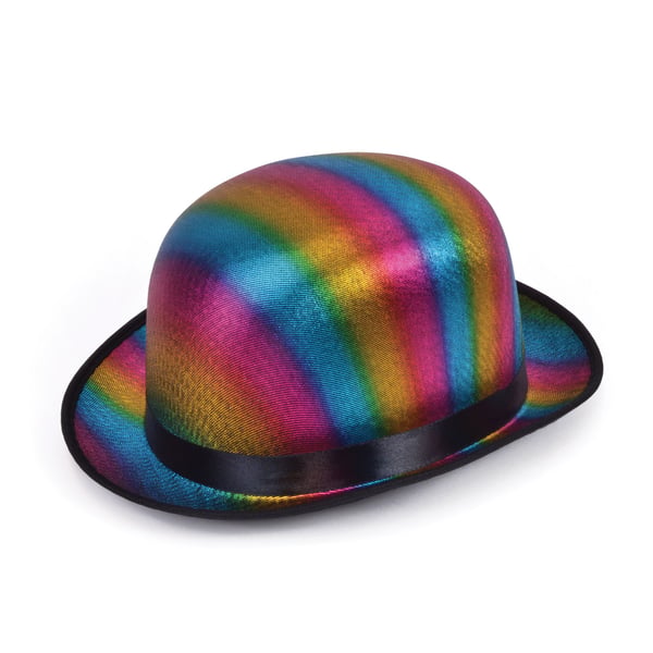 Bristol Novelty Unisex voksen metallic regnbue Bowler Hat