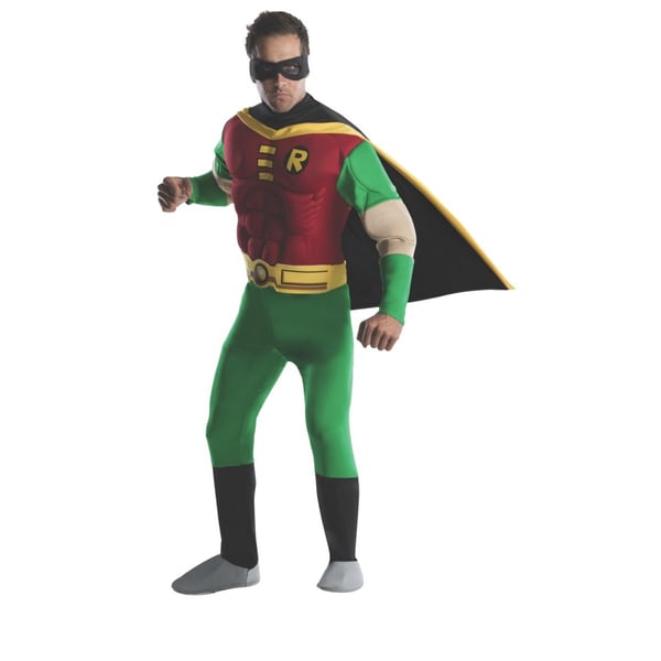 Batman Herre Deluxe Robin Muskler Kostume
