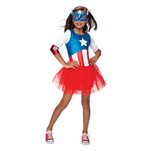 Captain America Piger drøm metallic kostume