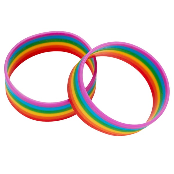 Bristol Novelty Rainbow Wristband (Pack of 2)