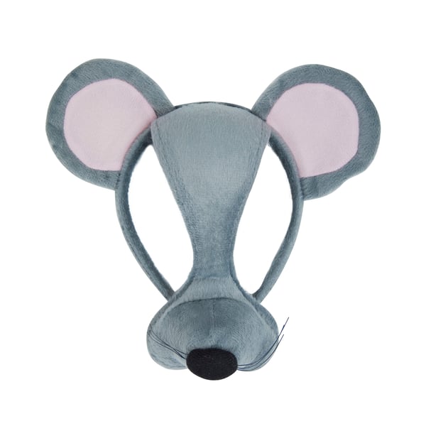 Bristol Novelty Unisex Mouse Mask On Headband With Sound (Batteries Included)
